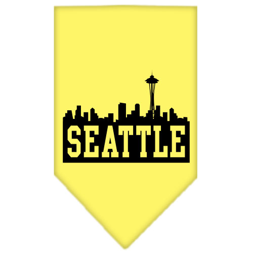 Seattle Skyline Screen Print Bandana Yellow Small