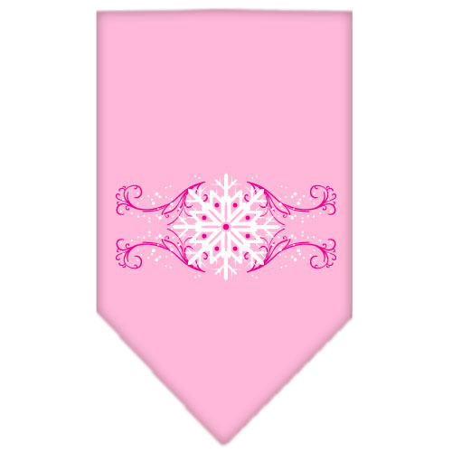 Pink Snowflake Swirls Screen Print Bandana Light Pink Large