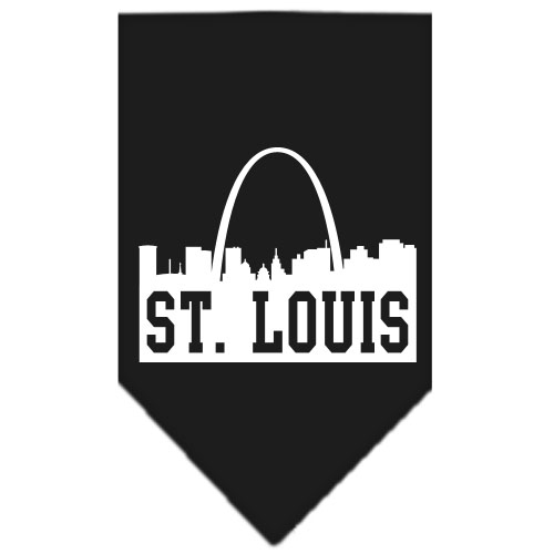 St Louis Skyline Screen Print Bandana Black Large