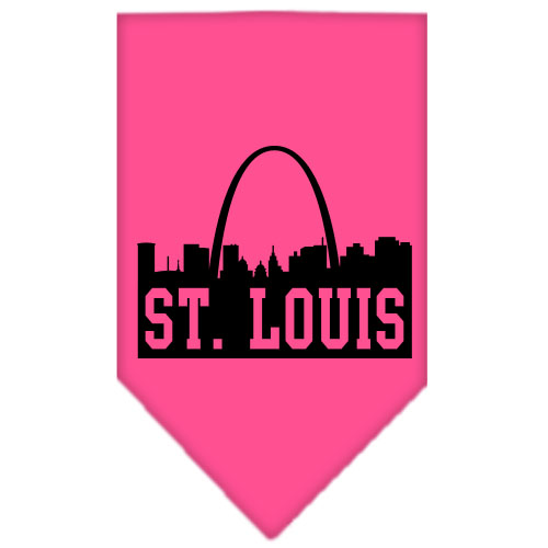 St Louis Skyline Screen Print Bandana Bright Pink Large
