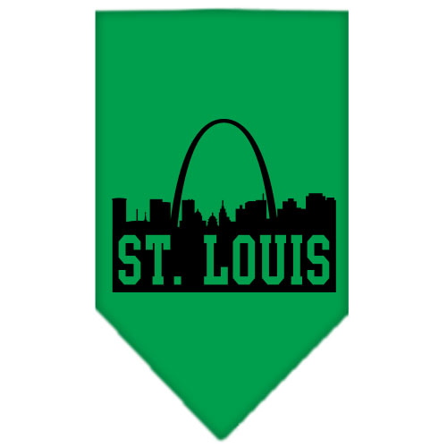 St Louis Skyline Screen Print Bandana Emerald Green Large
