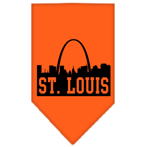 St Louis Skyline Screen Print Bandana Orange Large