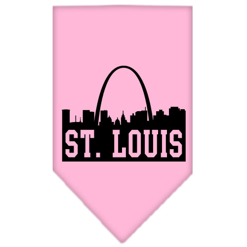 St Louis Skyline Screen Print Bandana Light Pink Large