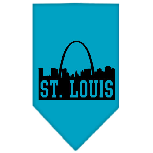 St Louis Skyline Screen Print Bandana Turquoise Large