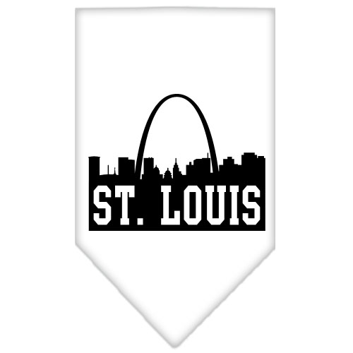 St Louis Skyline Screen Print Bandana White Large