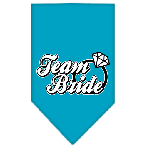 Team Bride Screen Print Bandana Turquoise Large