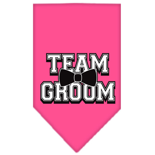 Team Groom Screen Print Bandana Bright Pink Large