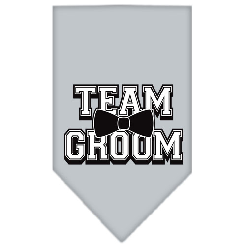 Team Groom Screen Print Bandana Grey Large