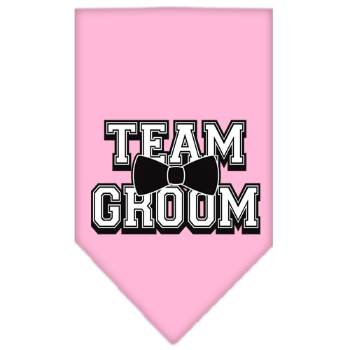 Team Groom Screen Print Bandana Light Pink Large