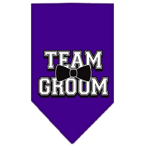 Team Groom Screen Print Bandana Purple Large