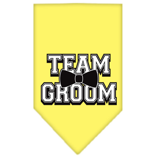 Team Groom Screen Print Bandana Yellow Large