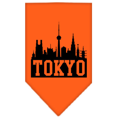 Tokyo Skyline Screen Print Bandana Orange Large