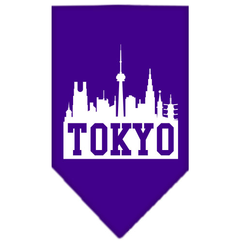 Tokyo Skyline Screen Print Bandana Purple Large