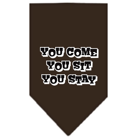 You Come, You Sit, You Stay Screen Print Bandana Cocoa Large