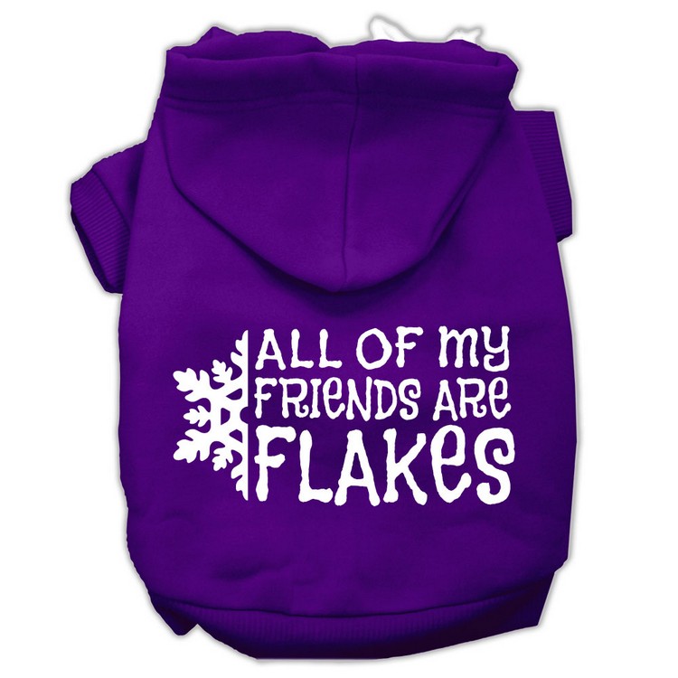 All my friends are Flakes Screen Print Pet Hoodies Purple Size XXXL