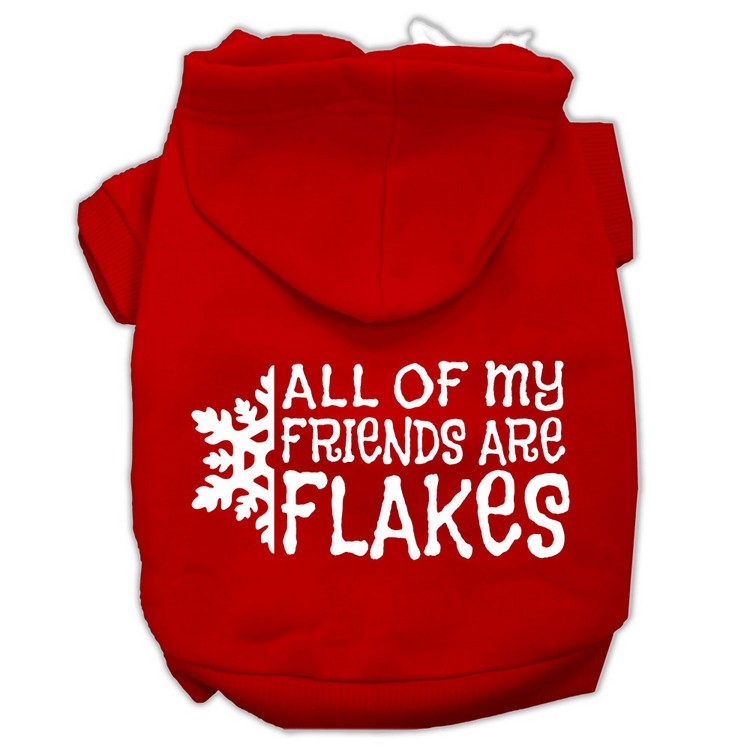 All my friends are Flakes Screen Print Pet Hoodies Red Size XXL