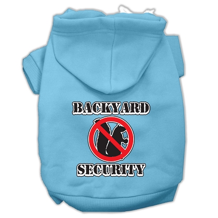 Backyard Security Screen Print Pet Hoodies Baby Blue Size L
