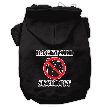 Backyard Security Screen Print Pet Hoodies Black Size L