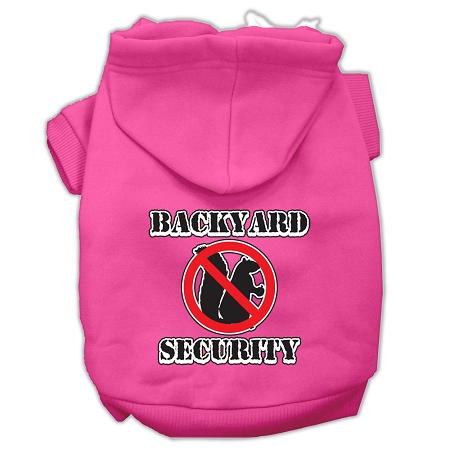 Backyard Security Screen Print Pet Hoodies Bright Pink Size L