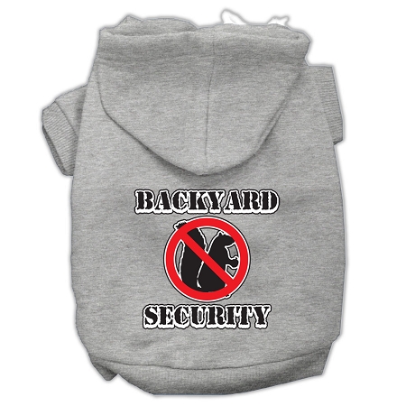 Backyard Security Screen Print Pet Hoodies Grey Size S