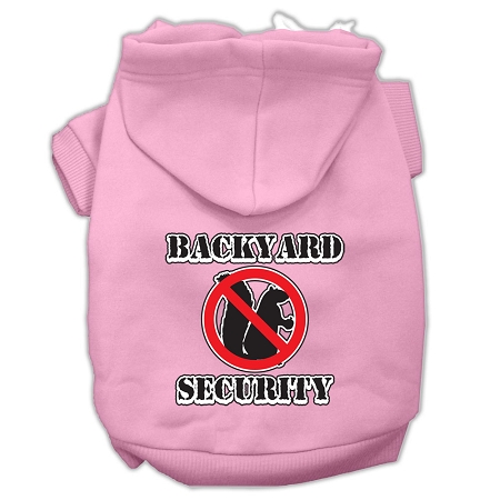 Backyard Security Screen Print Pet Hoodies Light Pink Size XS