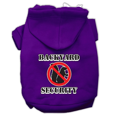 Backyard Security Screen Print Pet Hoodies Purple Size M