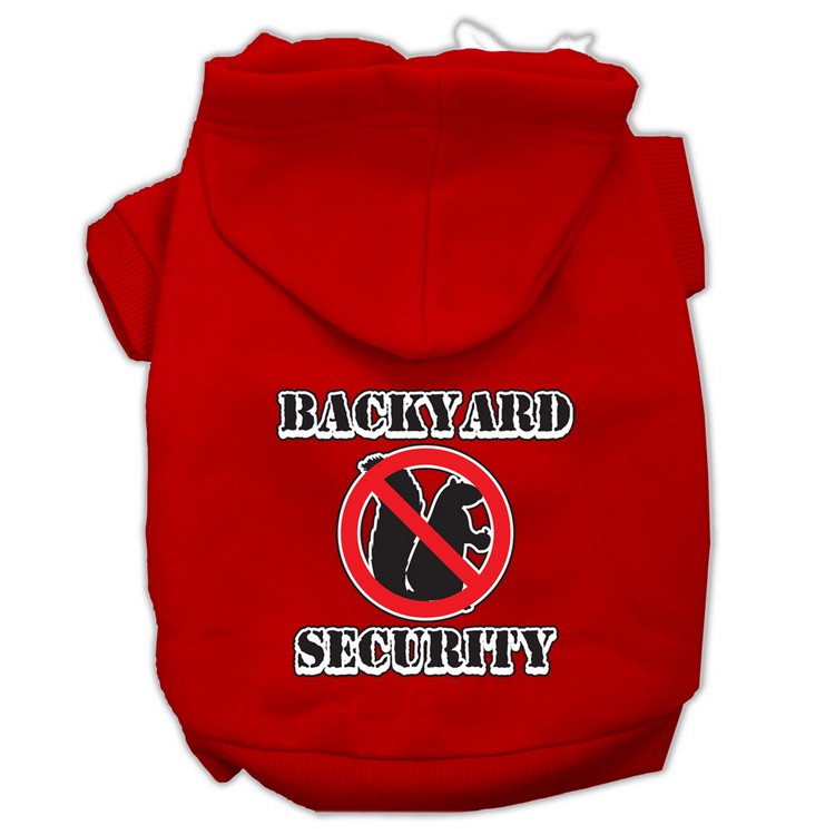 Backyard Security Screen Print Pet Hoodies Red Size L