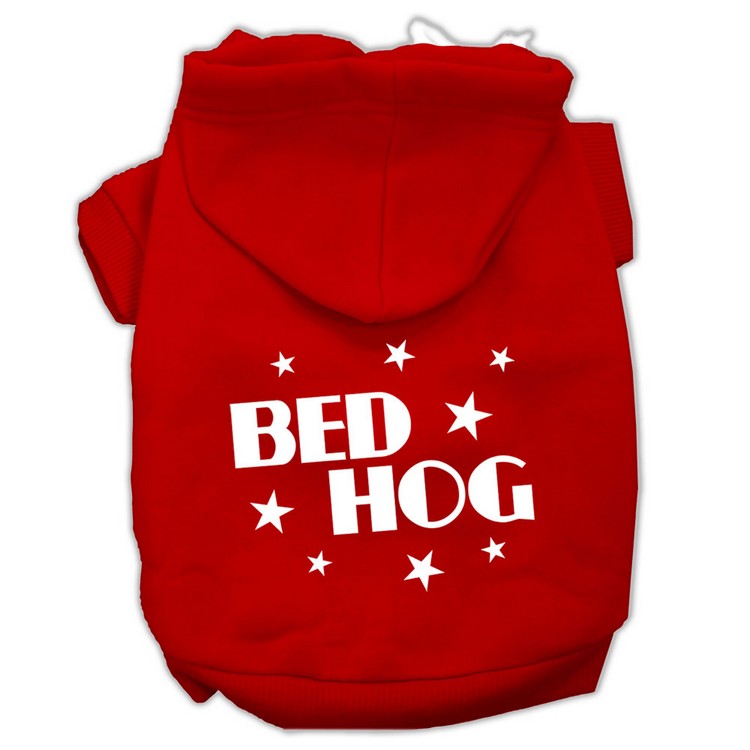 Bed Hog Screen Printed Pet Hoodies Red Size XS