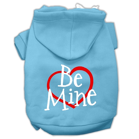 Be Mine Screen Print Pet Hoodies Baby Blue Size XXXL