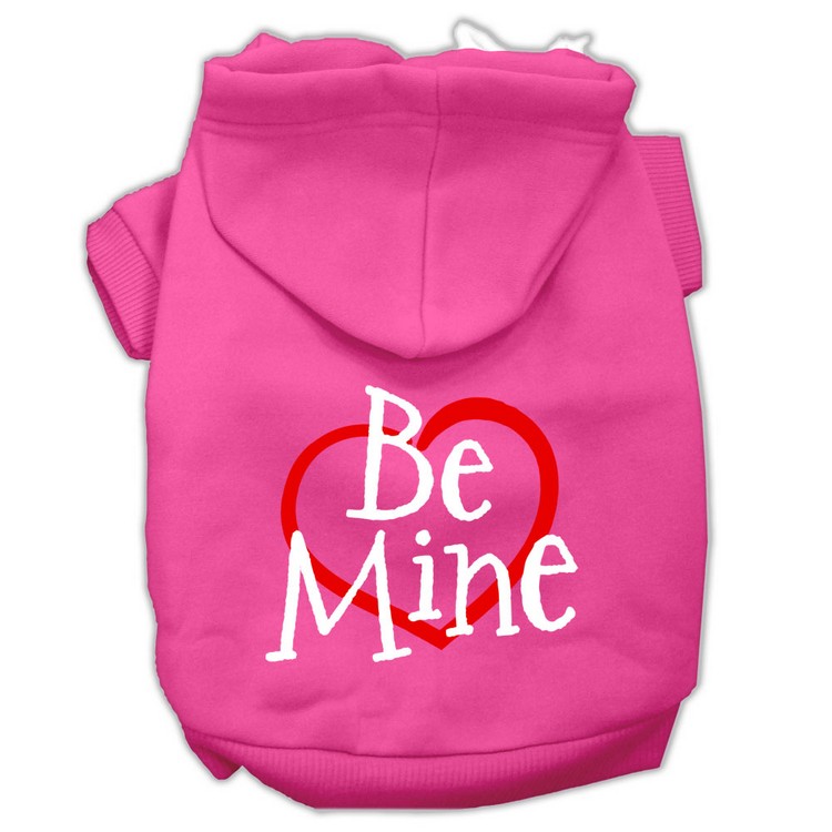 Be Mine Screen Print Pet Hoodies Bright Pink Size XS