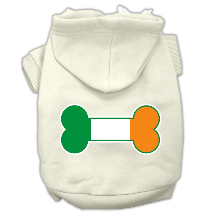 Bone Flag Ireland Screen Print Pet Hoodies Cream Size Lg