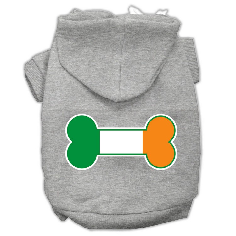 Bone Flag Ireland Screen Print Pet Hoodies Grey Size Lg