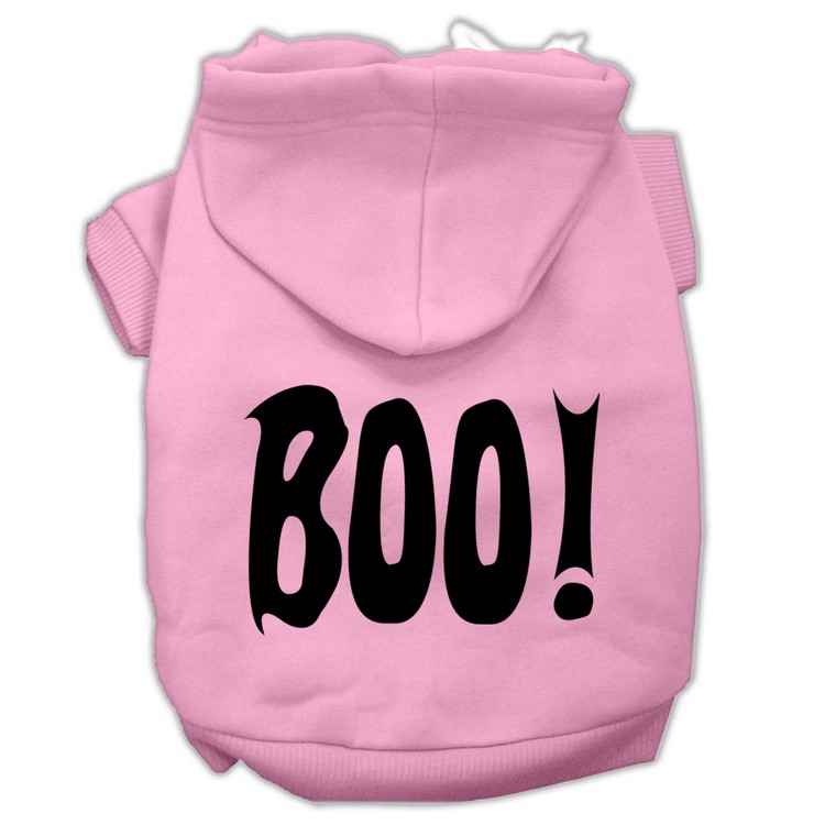 BOO! Screen Print Pet Hoodies Light Pink Size XXL