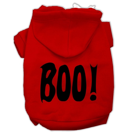 BOO! Screen Print Pet Hoodies Red Size XXL