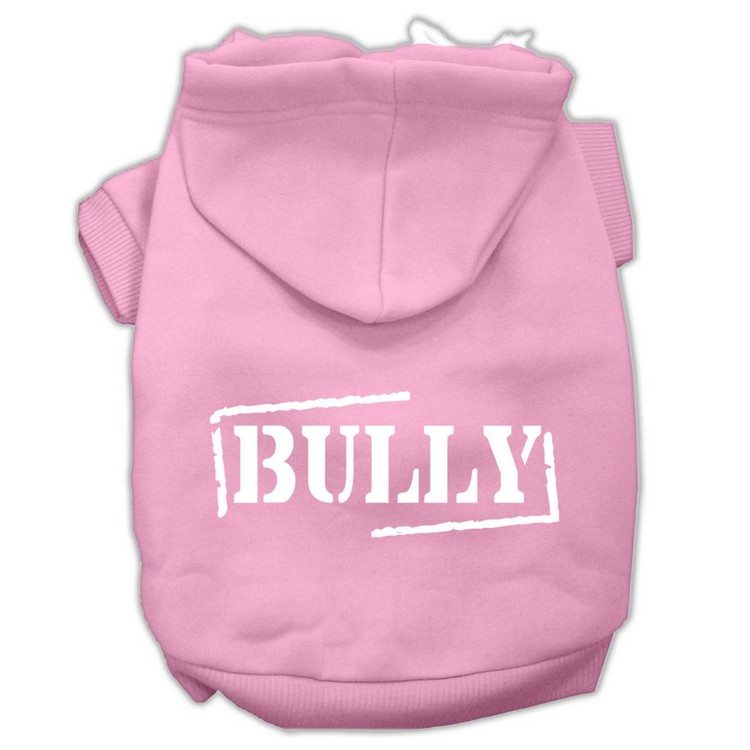 Bully Screen Printed Pet Hoodies Light Pink Size XS