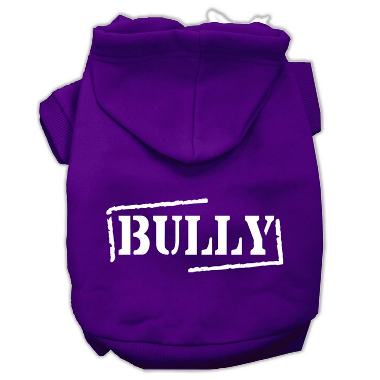 Bully Screen Printed Pet Hoodies Purple Size Med