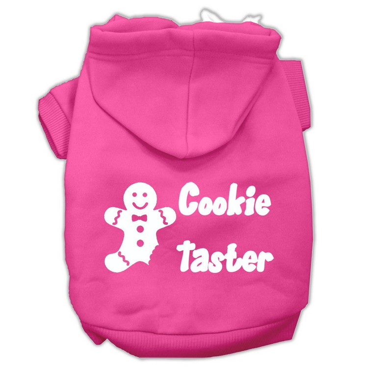 Cookie Taster Screen Print Pet Hoodies Bright Pink Size XS