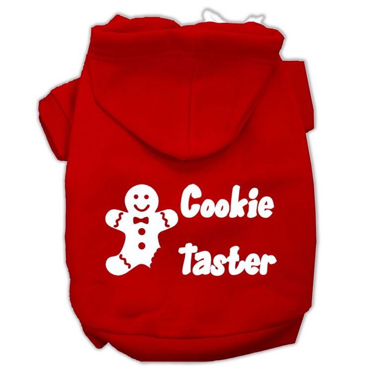 Cookie Taster Screen Print Pet Hoodies Red Size Sm