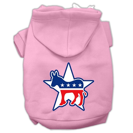 Democrat Screen Print Pet Hoodies Light Pink Size Med