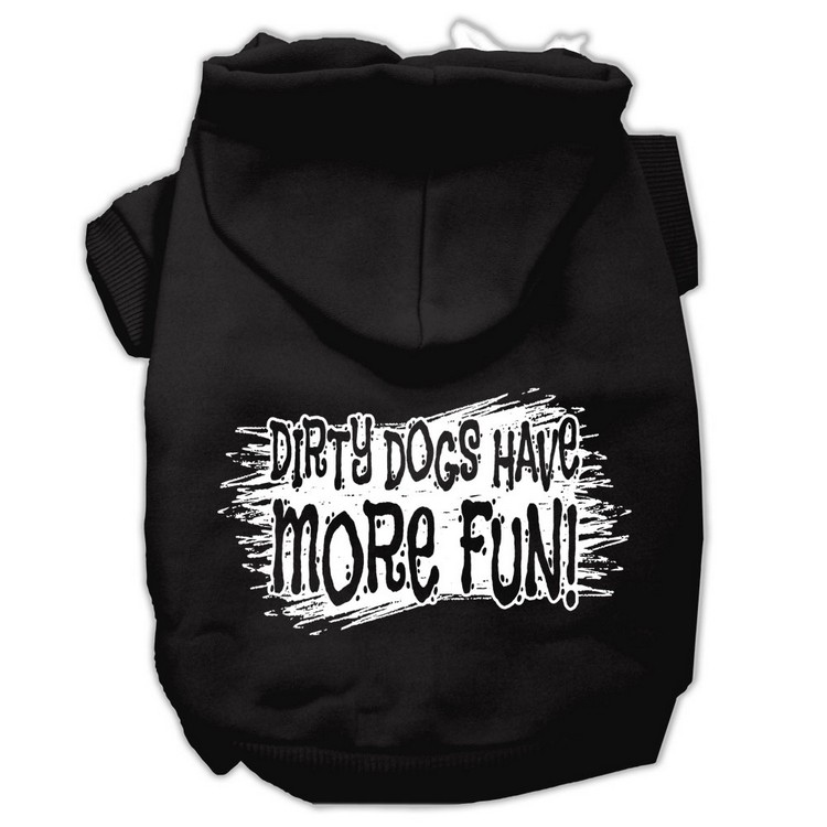 Dirty Dogs Screen Print Pet Hoodies Black Size XS