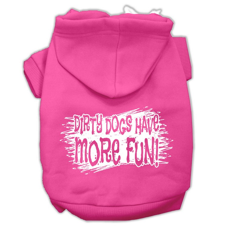 Dirty Dogs Screen Print Pet Hoodies Bright Pink Size XS