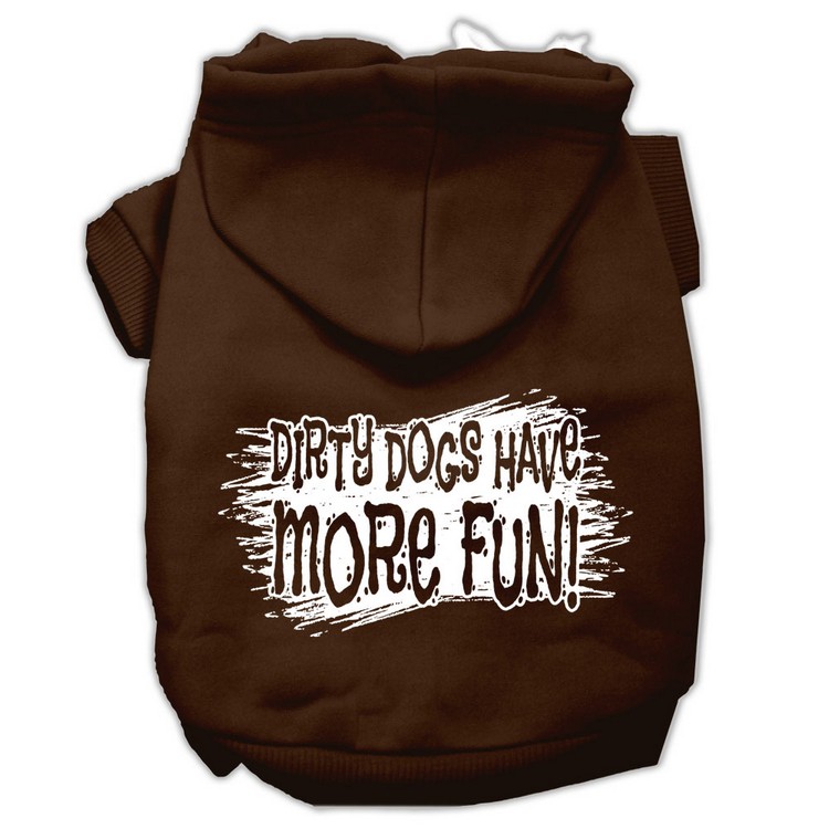 Dirty Dogs Screen Print Pet Hoodies Brown Size XS