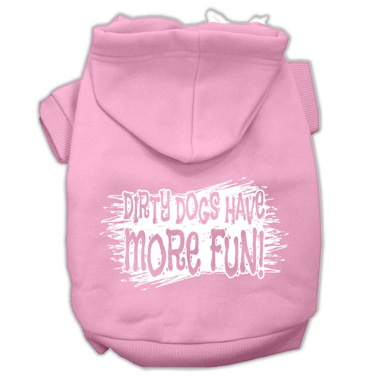 Dirty Dogs Screen Print Pet Hoodies Light Pink Size XS