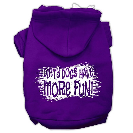 Dirty Dogs Screen Print Pet Hoodies Purple Size XS