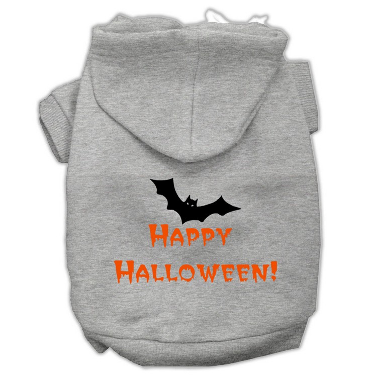 Happy Halloween Screen Print Pet Hoodies Grey XS