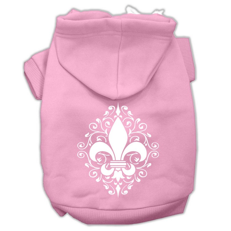 Henna Fleur De Lis Screen Print Pet Hoodies Light Pink Size XXL