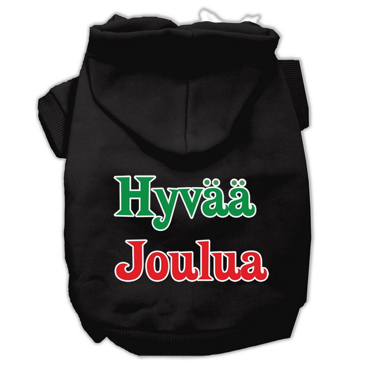 Hyvaa Joulua Screen Print Pet Hoodies Black XS