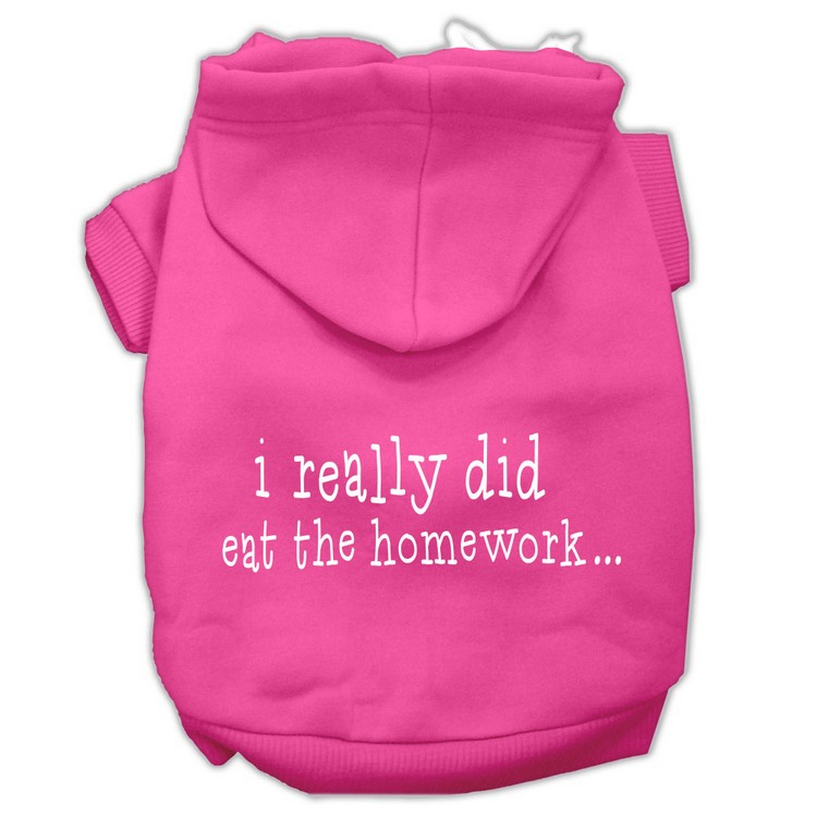 I really did eat the Homework Screen Print Pet Hoodies Bright Pink Size L