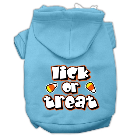 Lick Or Treat Screen Print Pet Hoodies Baby Blue XL