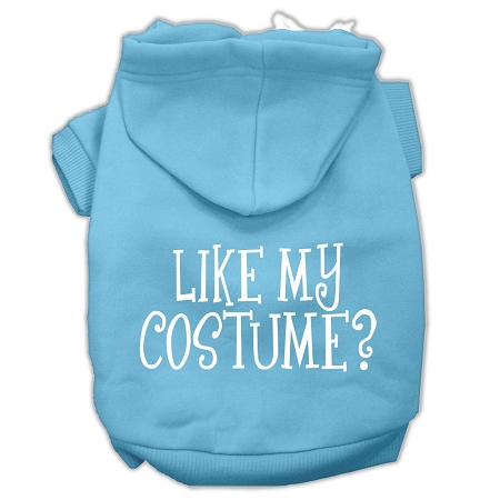 Like my costume? Screen Print Pet Hoodies Baby Blue Size L